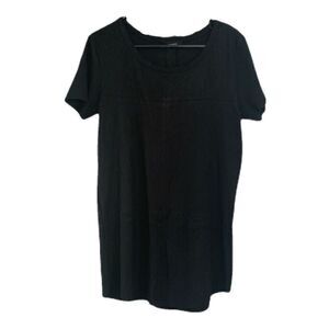 Olivaceous Faux Suede little black t-shirt dress